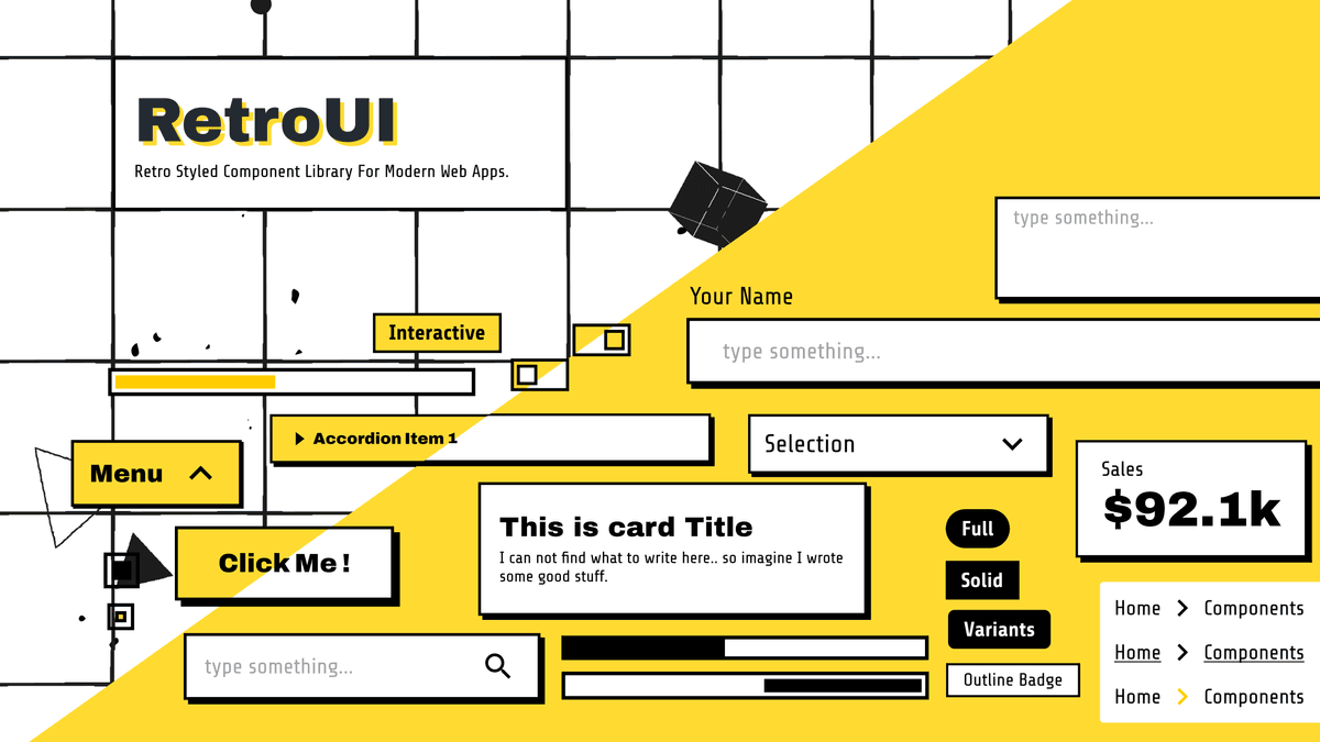 Screenshot of Retro UI component library